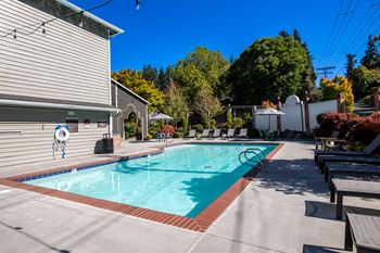 Outdoor pool at brackett apartments in edmonds, wa 98020
